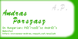 andras porszasz business card